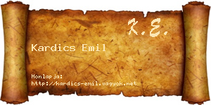 Kardics Emil névjegykártya