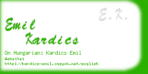 emil kardics business card